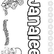 Janalee - Coloring page - NAME coloring pages - GIRLS NAME coloring pages - J names for girls coloring pages