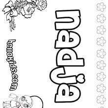 Nadja - Coloring page - NAME coloring pages - GIRLS NAME coloring pages - N names for girls coloring posters