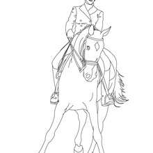 Woman training a horse coloring page - Coloring page - SPORT coloring pages - EQUESTRIAN coloring pages - HORSE TRAINING coloring pages