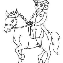 Young girl training a horse coloring page - Coloring page - SPORT coloring pages - EQUESTRIAN coloring pages - HORSE TRAINING coloring pages