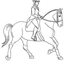 Woman training a horse coloring page - Coloring page - SPORT coloring pages - EQUESTRIAN coloring pages - HORSE TRAINING coloring pages