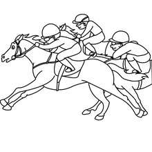 Horse race coloring page
