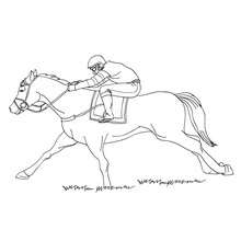 Galloping race horse coloring page