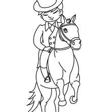Boy training a horse coloring page