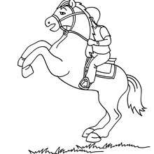 Kid on a horse coloring page