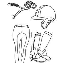 Horse riding equipment for kids coloring page