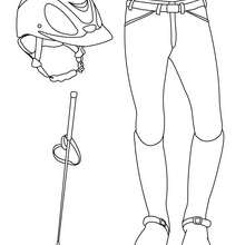 Horse riding equipment coloring page