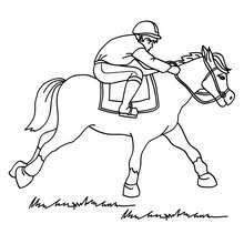 Horse racing coloring page