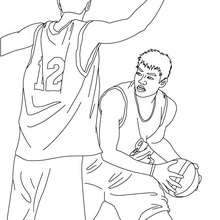 Basketball players coloring page