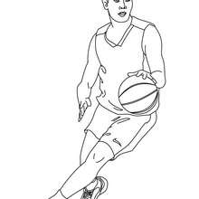 Basketball player dribbling coloring page - Coloring page - SPORT coloring pages - BASKETBALL coloring pages - BASKETBALL online coloring