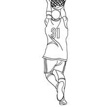 Player dunking coloring page - Coloring page - SPORT coloring pages - BASKETBALL coloring pages - BASKETBALL online coloring