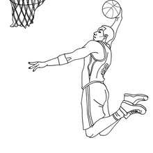 Player dunking online coloring - Coloring page - SPORT coloring pages - BASKETBALL coloring pages - BASKETBALL online coloring