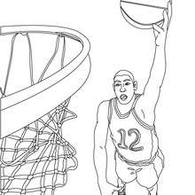Basketball player dunking coloring page