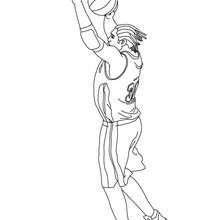 Basketball player passing ball coloring page