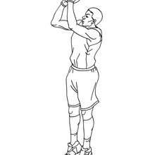 Basketball set shot coloring page - Coloring page - SPORT coloring pages - BASKETBALL coloring pages - BASKETBALL online coloring