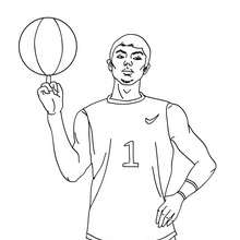 Basketball player with ball coloring page