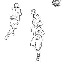 Players in action online coloring - Coloring page - SPORT coloring pages - BASKETBALL coloring pages - BASKETBALL online coloring