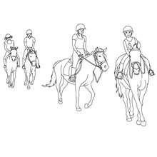Horse riding school coloring page