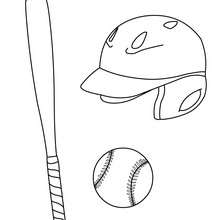 Baseball equipment coloring page