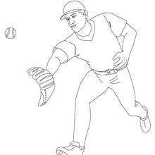 Baseball runner coling page - Coloring page - SPORT coloring pages - BASEBALL coloring pages