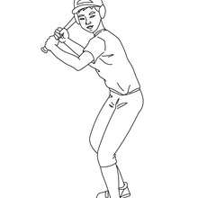 Teen baseball batter coloring page