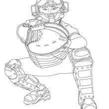 Catcher coloring page - Coloring page - SPORT coloring pages - BASEBALL coloring pages
