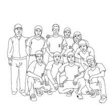 Baseball team coloring page