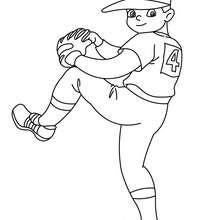 Kid baseball pitcher coloring page