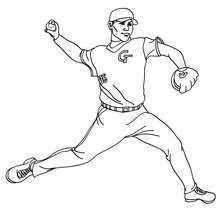 Baseball pitcher coloring page