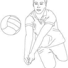 Volleyball player going for a dig coloring page - Coloring page - SPORT coloring pages - VOLLEYBALL coloring pages