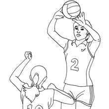 Volleyball passing action coloring page - Coloring page - SPORT coloring pages - VOLLEYBALL coloring pages