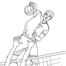 Volleyball quick attack action coloring page