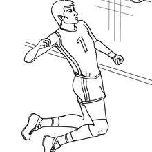 Volleyball quick hit action coloring page