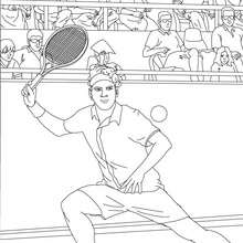 Tennis player performing a forehand grip coloring page