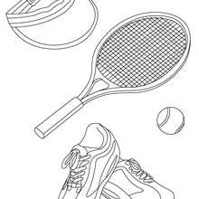 Tennis equipment coloring page