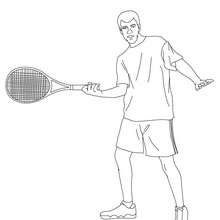 Tennis player performing a western forehand grip coloring page
