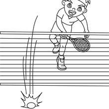 Tennis player performing an overhand smash coloring page