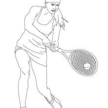 Woman tennis player performing a double-handed backhand grip coloring page