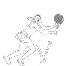 Tennis woman player performing a backhand grip coloring page