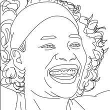 Serena Williams close-up coloring page - Coloring page - SPORT coloring pages - TENNIS coloring pages - FAMOUS TENNIS PLAYERS coloring pages - SERENA WILLIAMS coloring pages