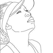 Venus Williams close-up coloring page - Coloring page - SPORT coloring pages - TENNIS coloring pages - FAMOUS TENNIS PLAYERS coloring pages - VENUS WILLIAM coloring pages