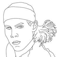 Rafael Nadal close-up coloring page - Coloring page - SPORT coloring pages - TENNIS coloring pages - FAMOUS TENNIS PLAYERS coloring pages - RAFAEL NADAL coloring pages