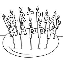 Happy birthday candles coloring page - Coloring page - BIRTHDAY coloring pages - Birthday candles coloring page