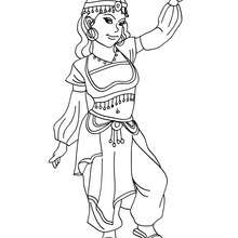 Arabic princess coloring page - Coloring page - PRINCESS coloring pages - PRINCESSES OF THE WORLD coloring pages
