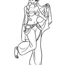 Arabic princess to color - Coloring page - PRINCESS coloring pages - PRINCESSES OF THE WORLD coloring pages