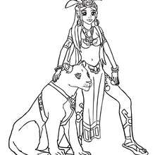 Aztec  princess coloring page - Coloring page - PRINCESS coloring pages - PRINCESSES OF THE WORLD coloring pages