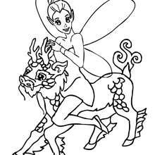 Winged elf riding on a unicorn coloring page - Coloring page - FANTASY coloring pages - ELVE coloring pages - WINGS OF THE ELVES  coloring pages