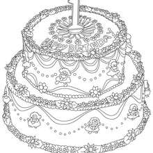 Birthday cake 1 year coloring page