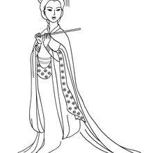 Chinese princess coloring apge - Coloring page - PRINCESS coloring pages - PRINCESSES OF THE WORLD coloring pages