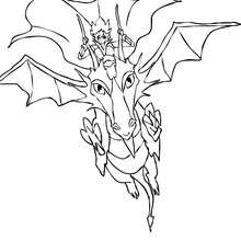Knight and dragon coloring page - Coloring page - FANTASY coloring pages - DRAGON coloring pages - DRAGON AND KNIGHT coloring pages
